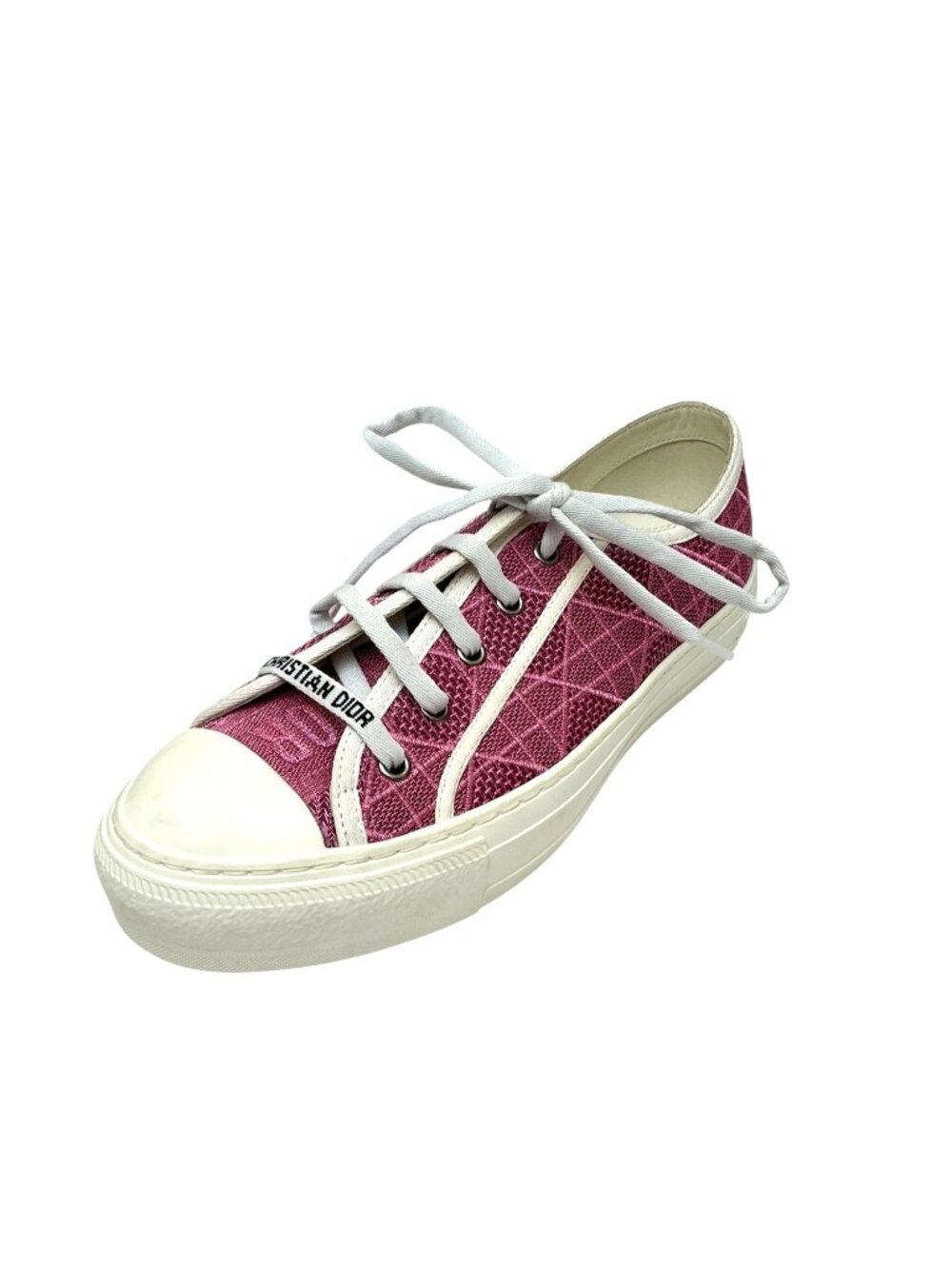 CHRISTIAN DIOR Pink Embroidered Canvas Walk'N'Dior Sneakers sz 9